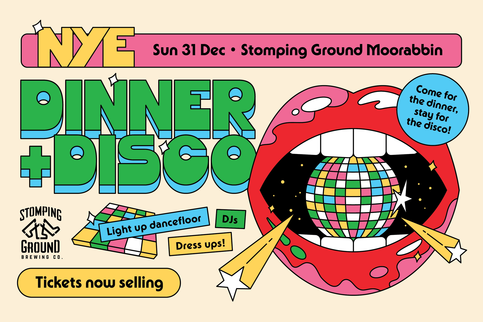 NYE DINNER + DISCO - Moorabbin Beer Hall