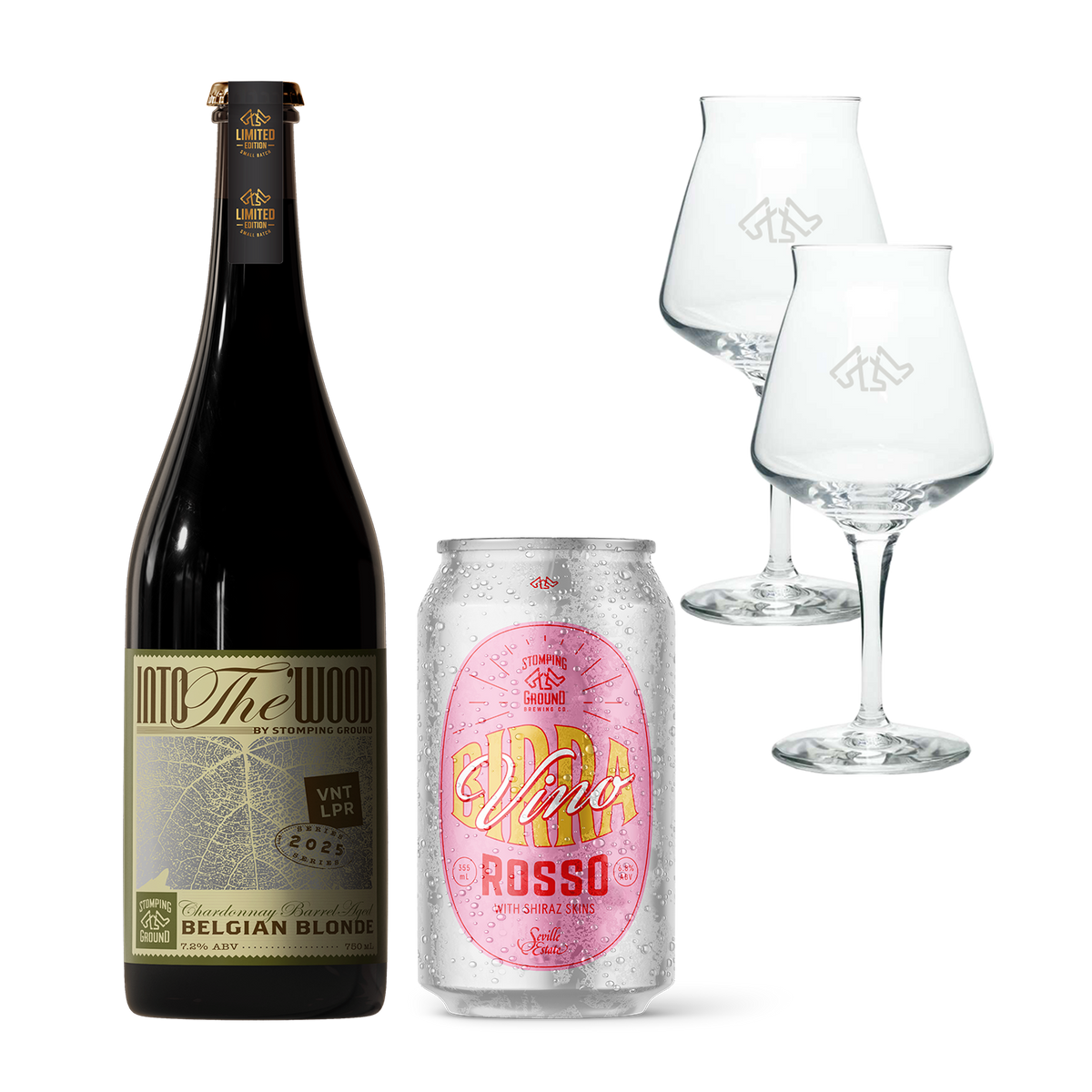 Birra Vino Rosso + Into The 'Wood + Teku Glass Gift pack