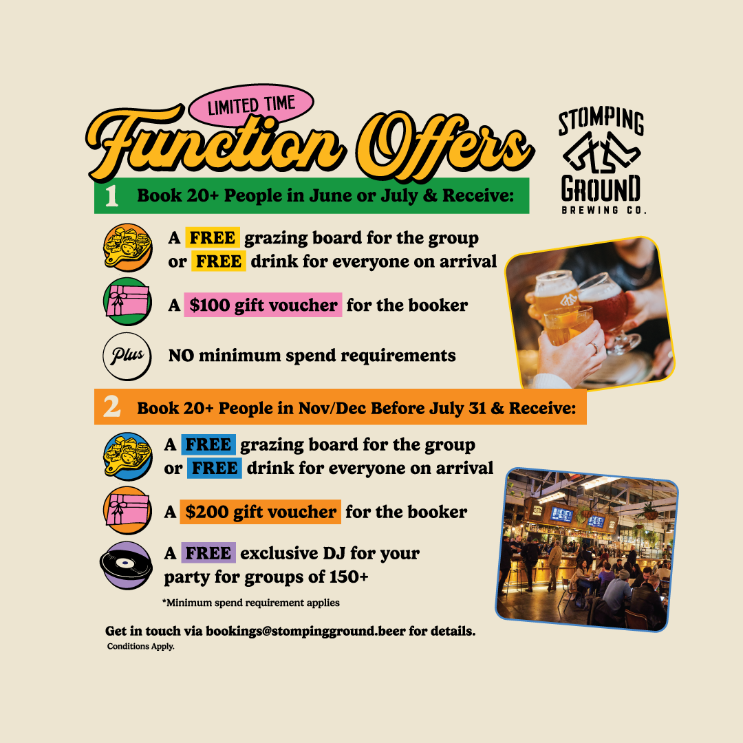 Stomping Ground Collingwood limited-time functions offer